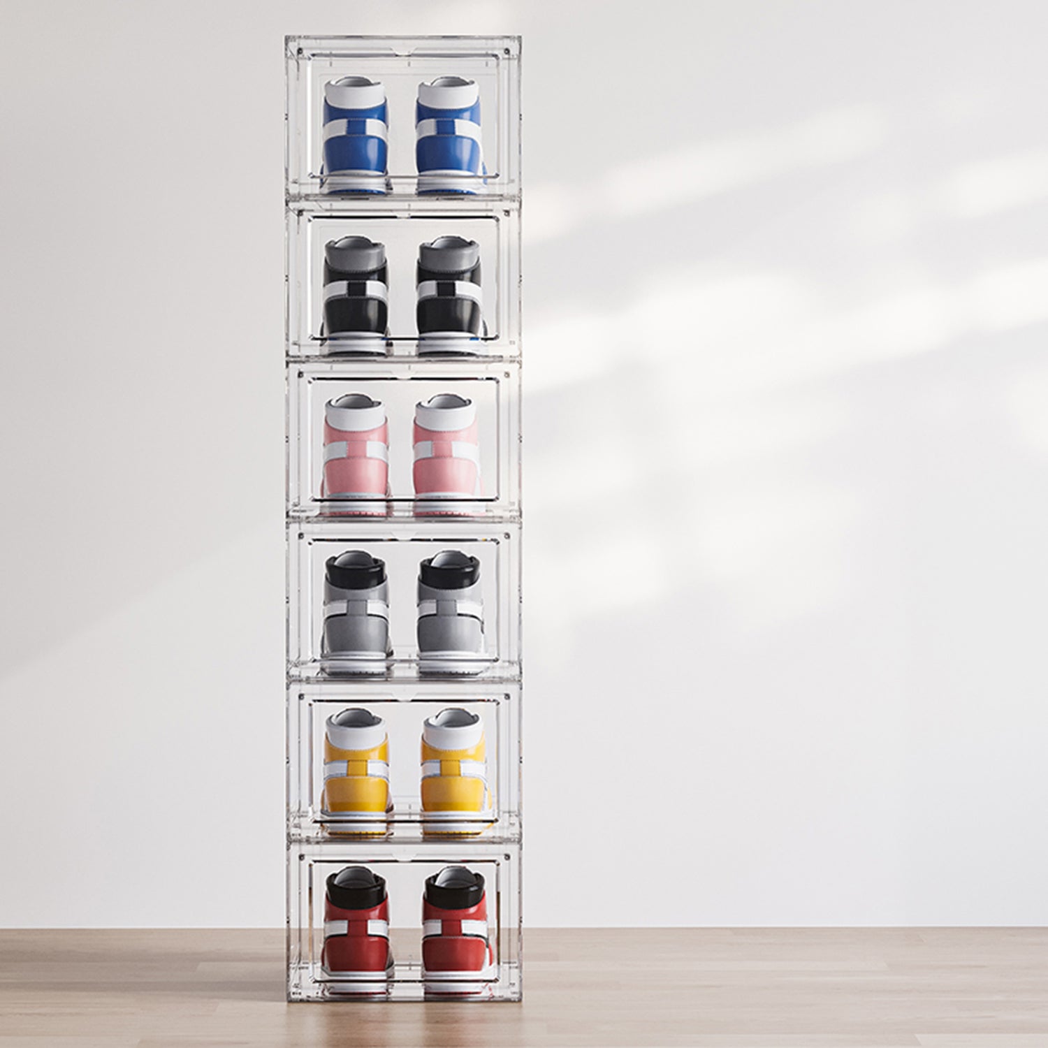 clear stacking shoe storage boxes for trainers