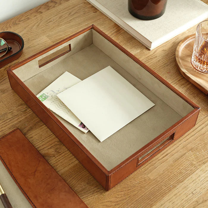Luxury Leather Paper In-tray
