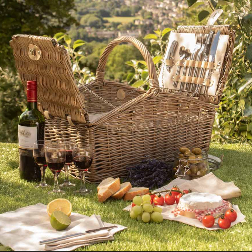 2 Person Slope-Sided Picnic Hamper With Chiller Lining - Not A Boring Box