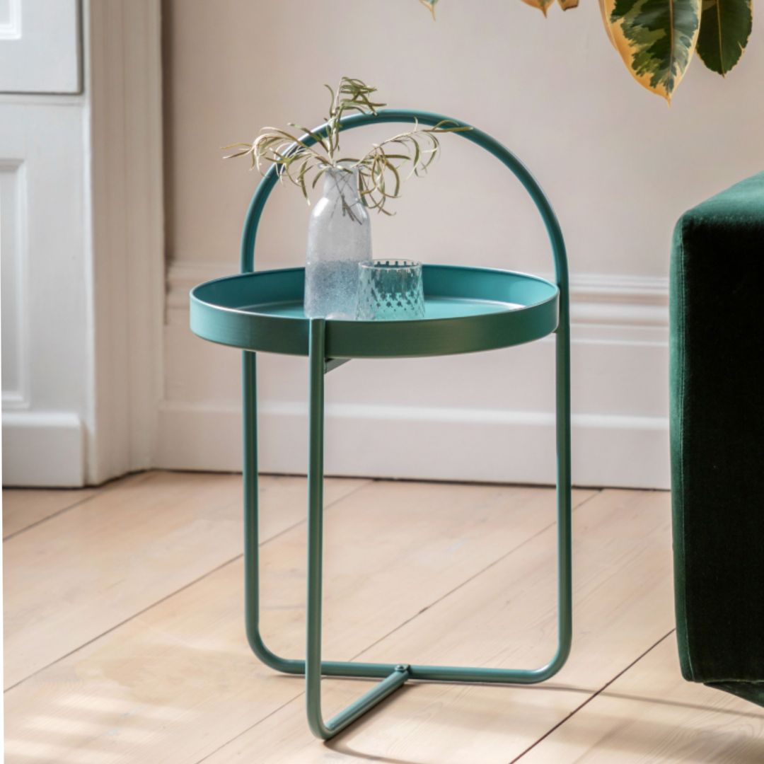 Metal Side Table with Removable Tray Top
