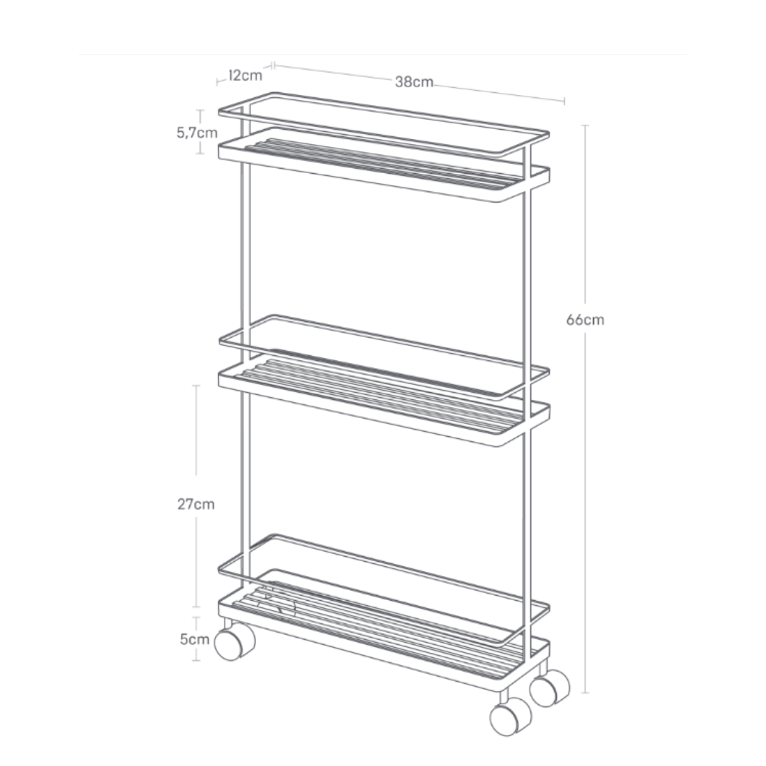 Slimline Kitchen Storage Trolley