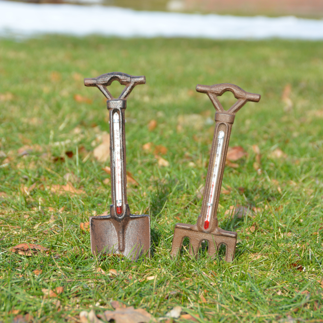 Garden Cast Iron Spade & Fork Thermometers