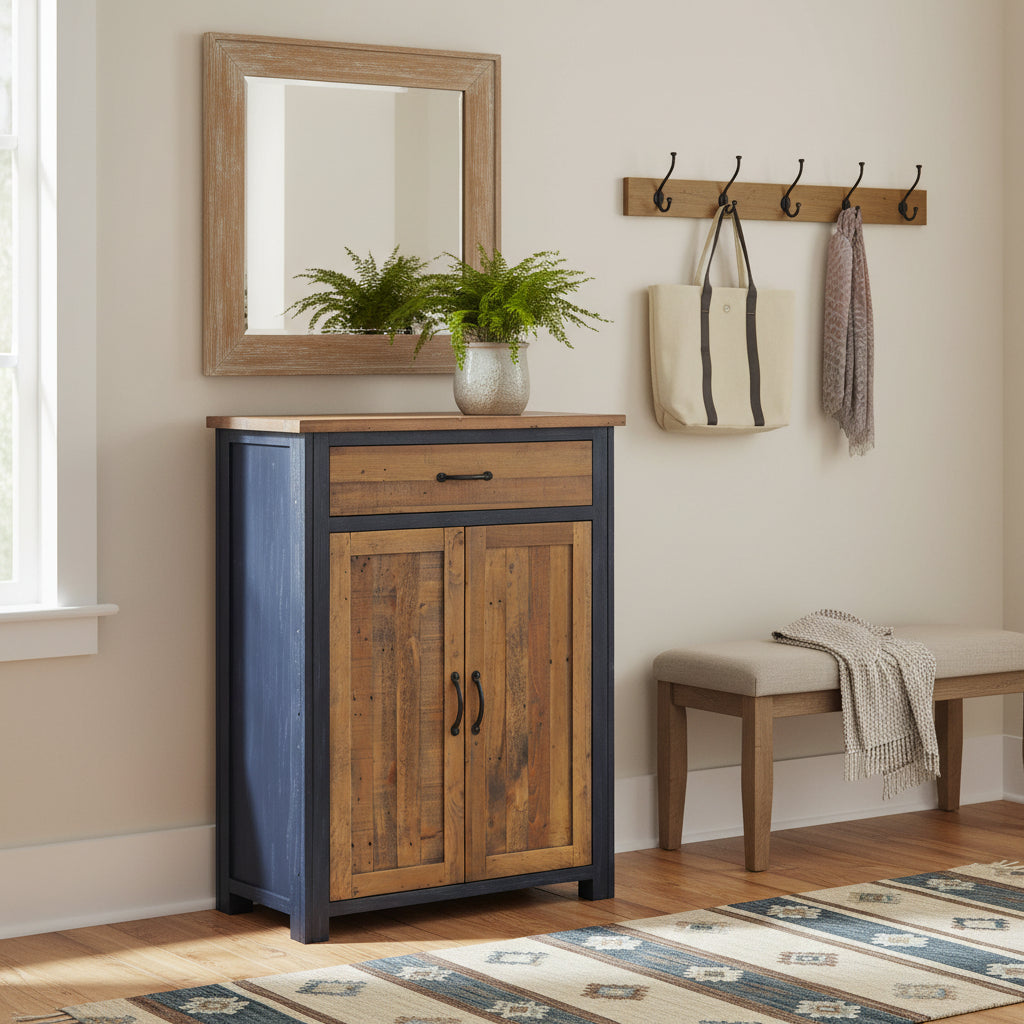 Splash of Blue - Shoe Storage Cupboard With Drawer