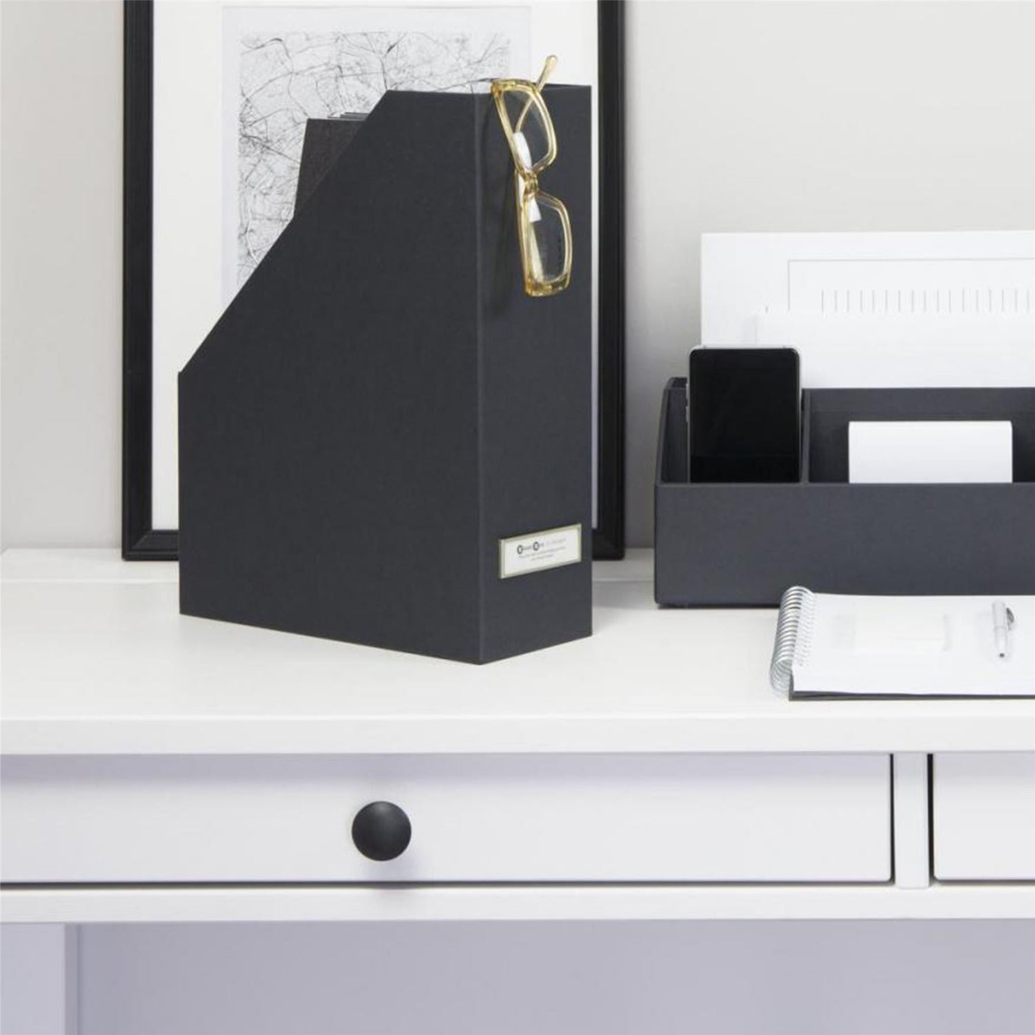 File & Magazine Box With Label Holder