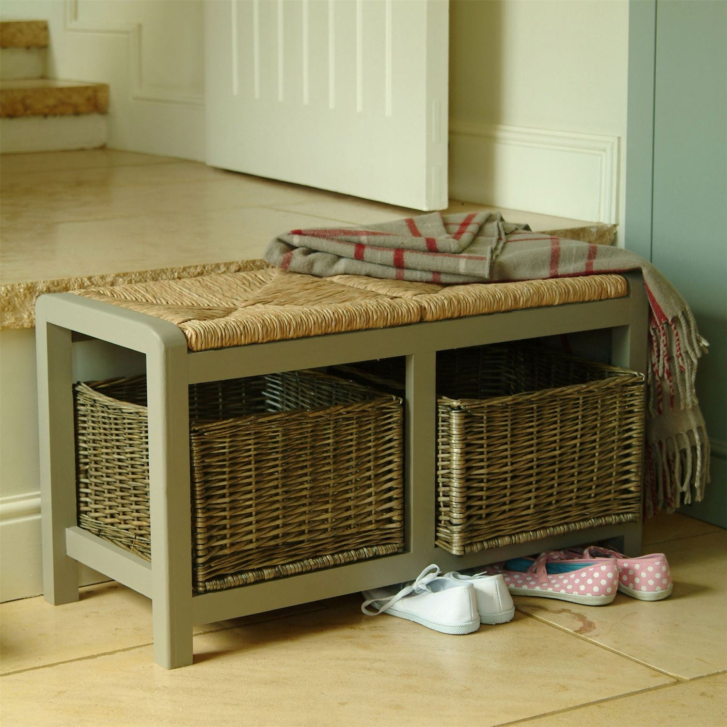 Hallway Shoe Storage Bench - 2 Seat