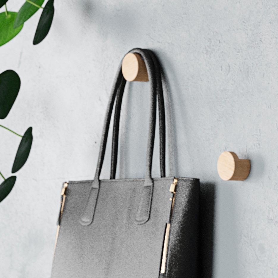 Wood Knot Storage Hook - Oiled Oak