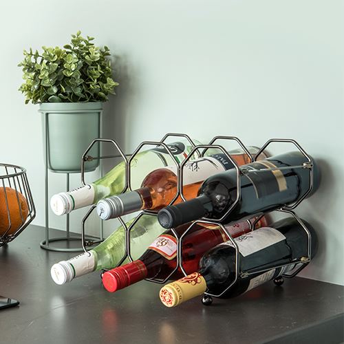Folding Honeycomb Wine Rack - Grey