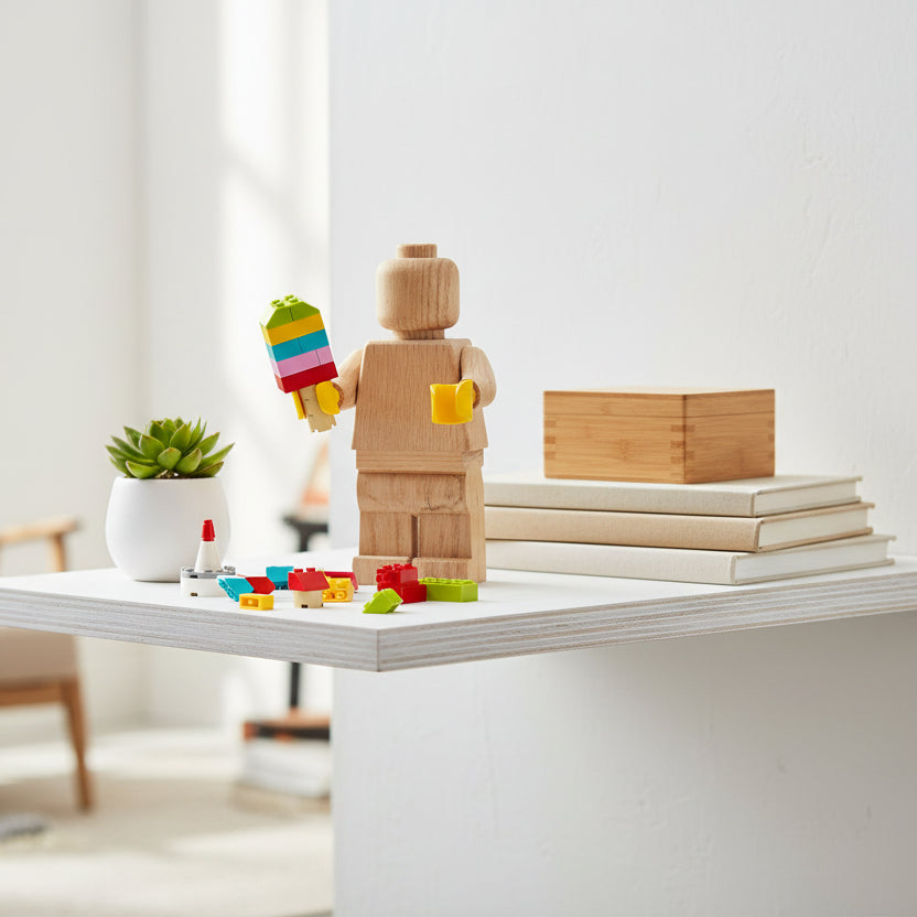 Upscaled Wooden Lego Minifigure