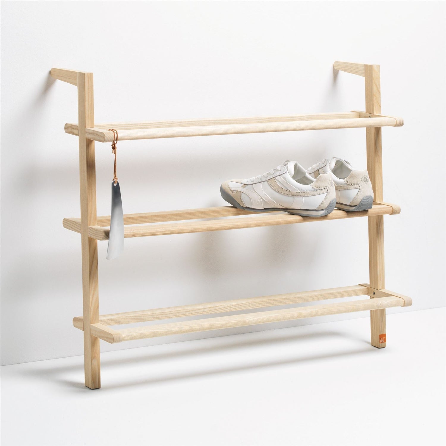 Wooden Ladder Shoe Rack - Wide
