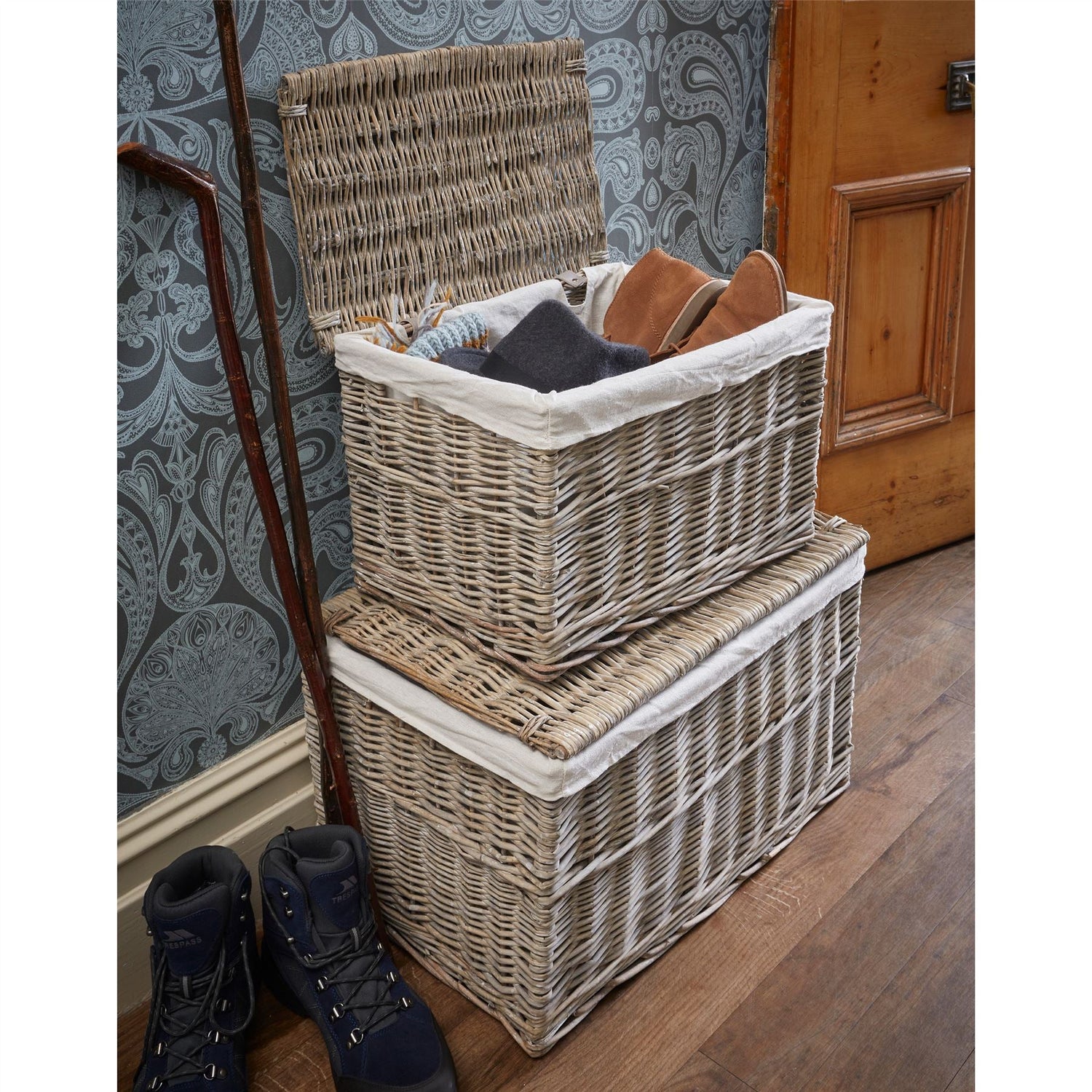 Lidded Willow Chest - Set Of 2