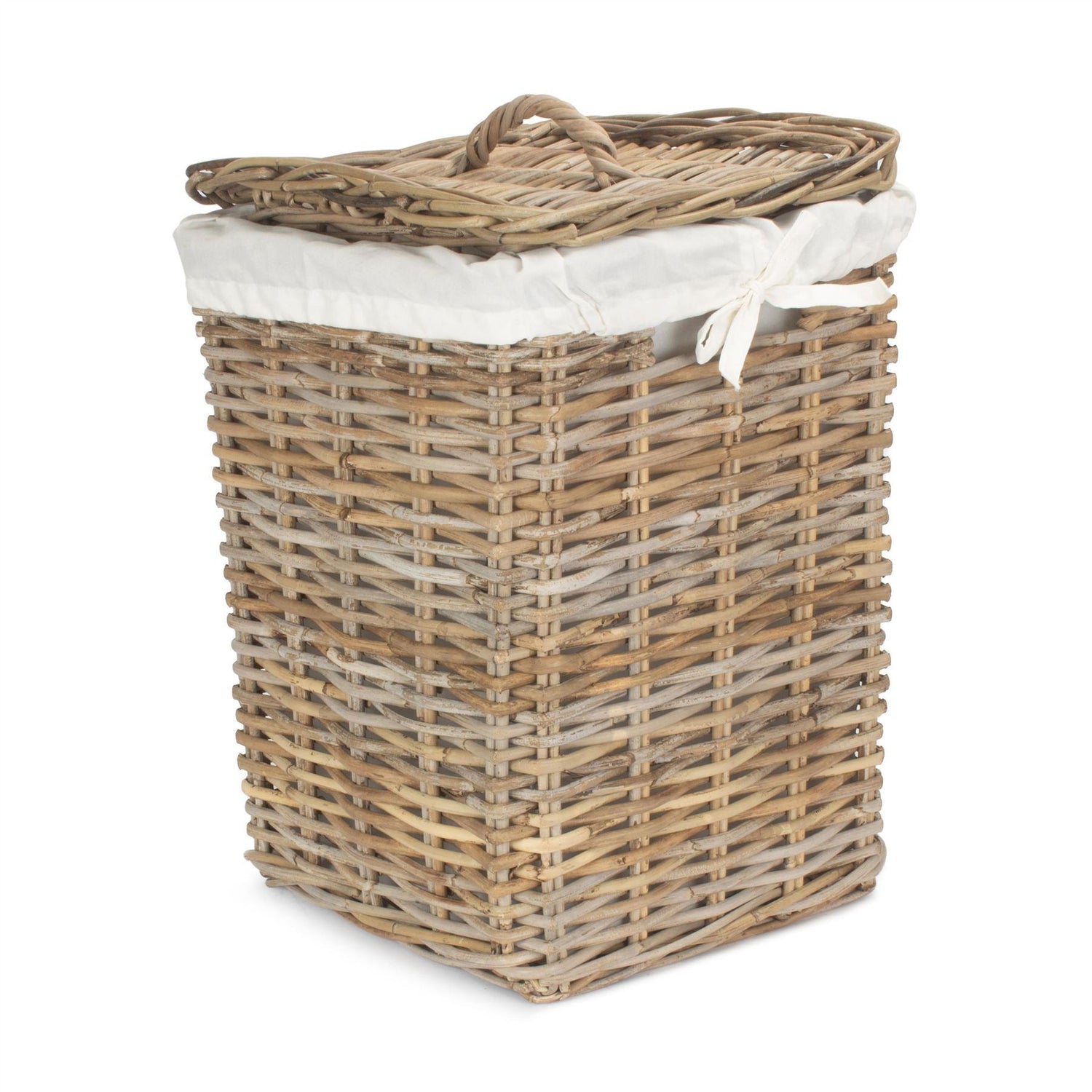 Rattan Laundry Hamper with Lid - Small