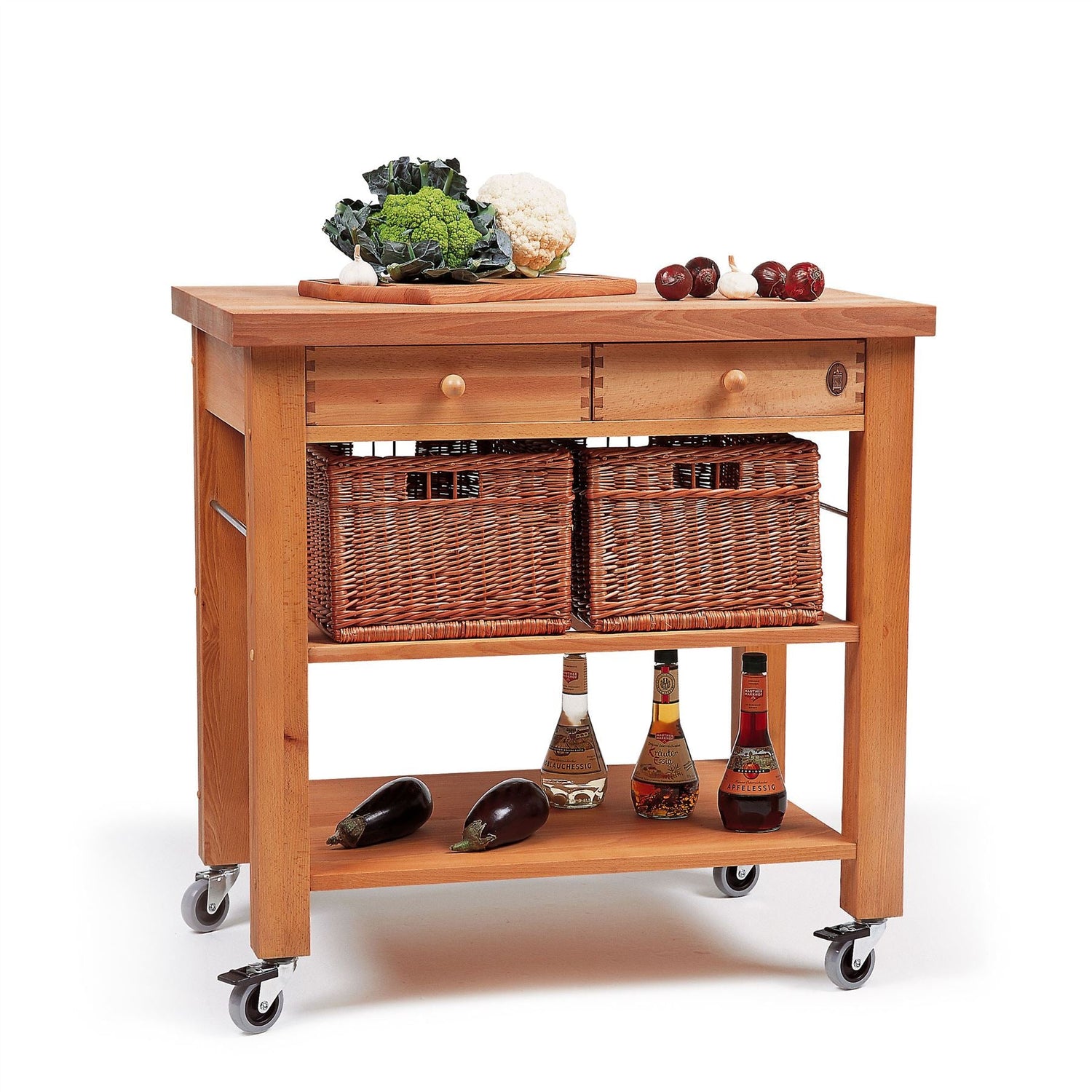 Lambourn 2 Drawer Kitchen Trolley