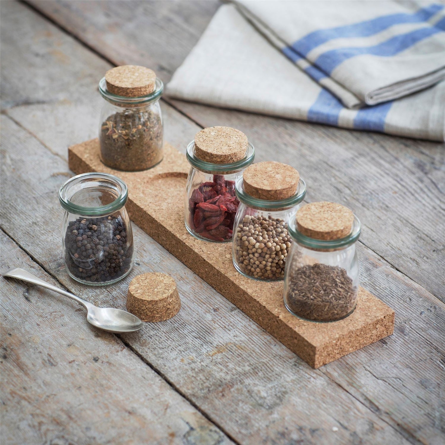 5 Jar Spice Rack & Cork Base