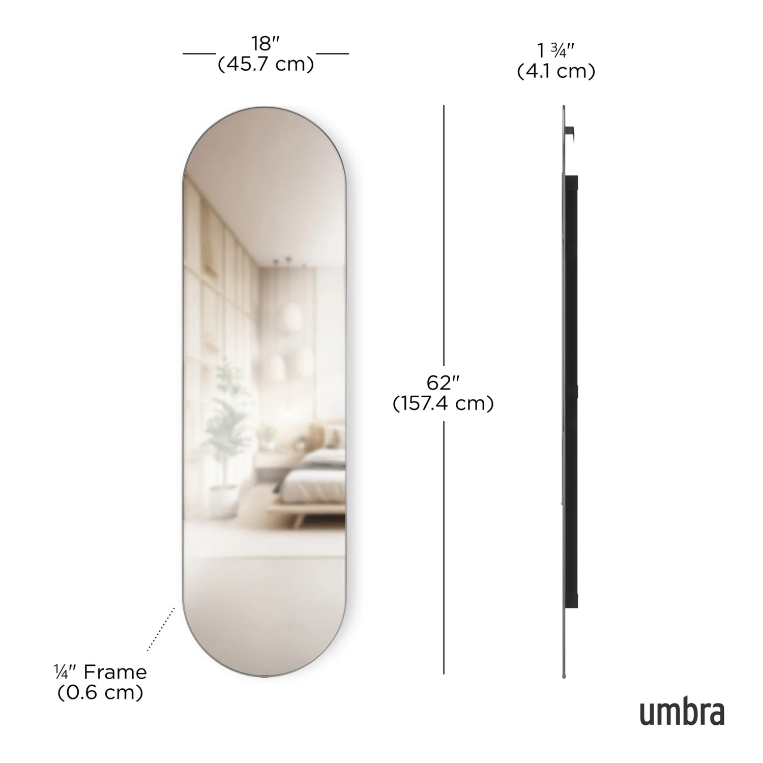 Umbra Hubba Pill Mirror Large - Titanium