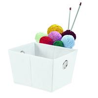 Foldable Open Storage Basket - White