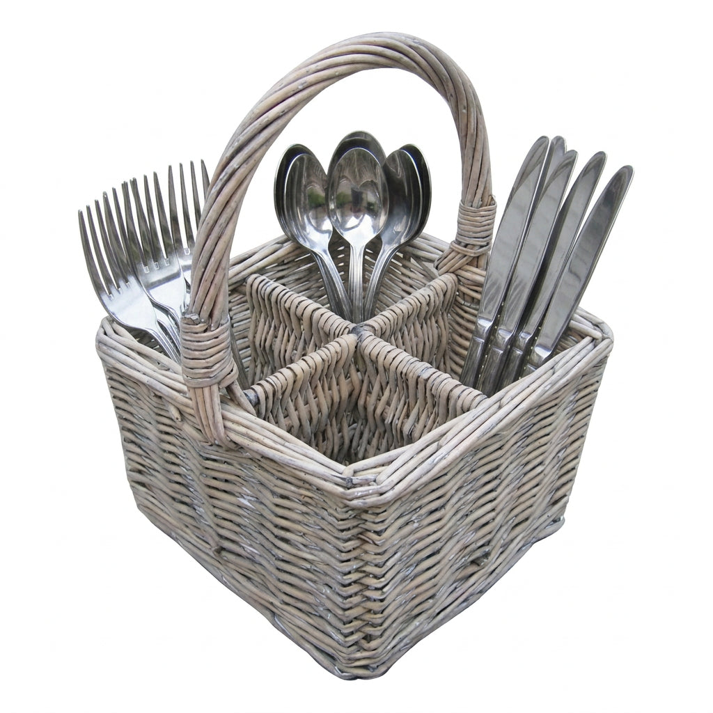 Wicker Cutlery & Condiment Organiser - Not A Boring Box