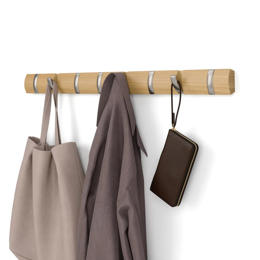 Flip Coat Hook XL- Natural Light Wood - Not A Boring Box