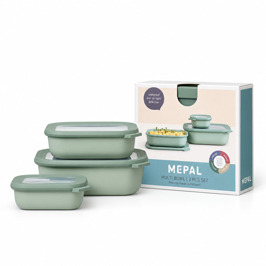 Mepal Cirqula Rectangular Multi Bowl Set – 3 Piece