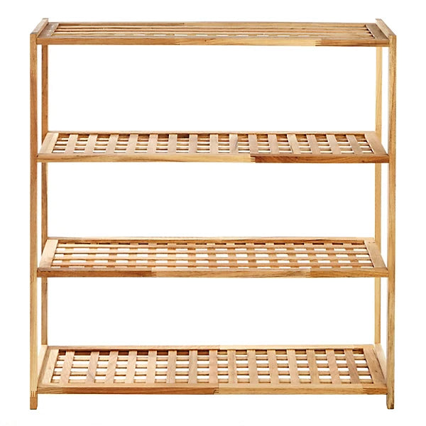 4 Tier Walnut Wooden Shoe Rack - Not A Boring Box
