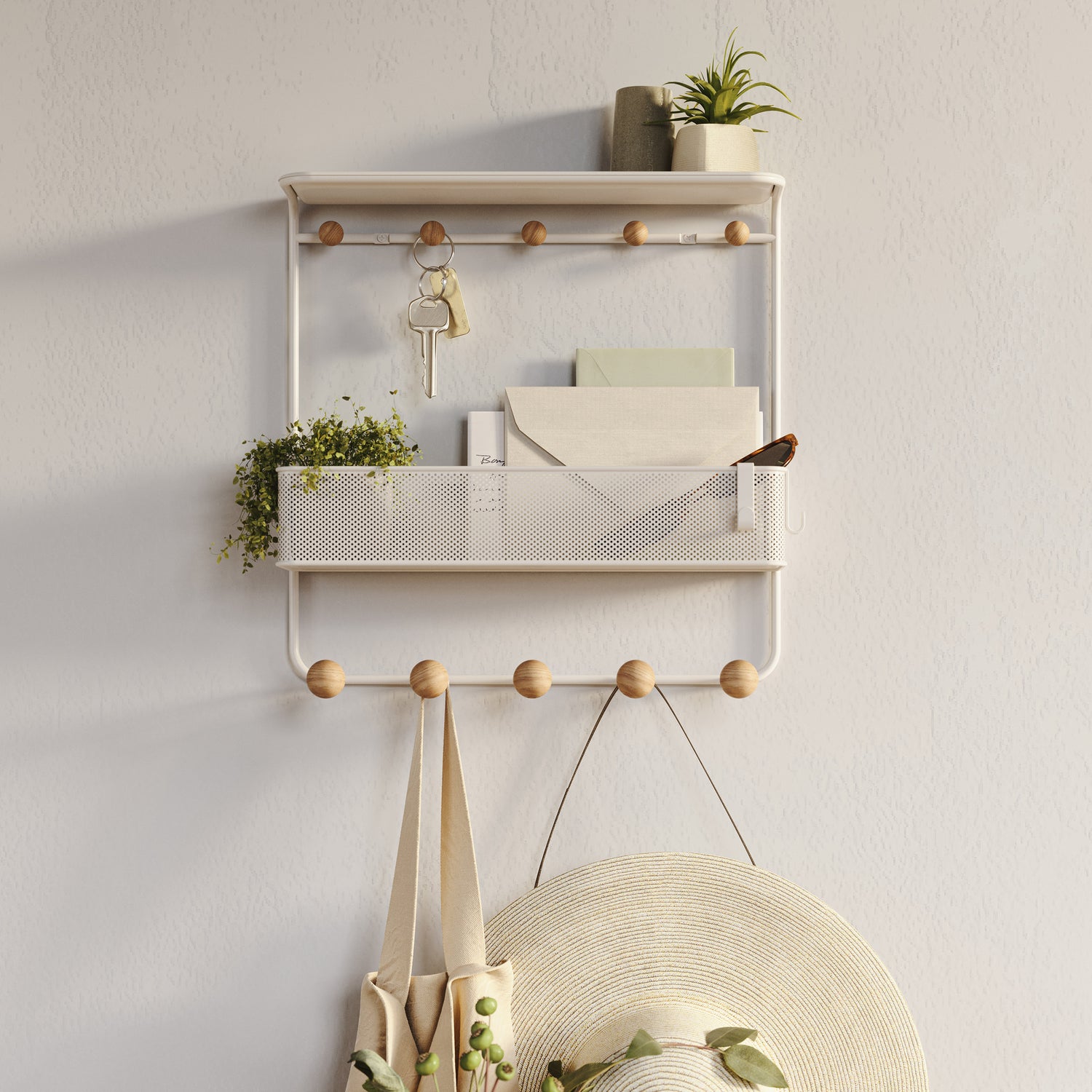 Shelf With Hooks Estique - Not A Boring Box