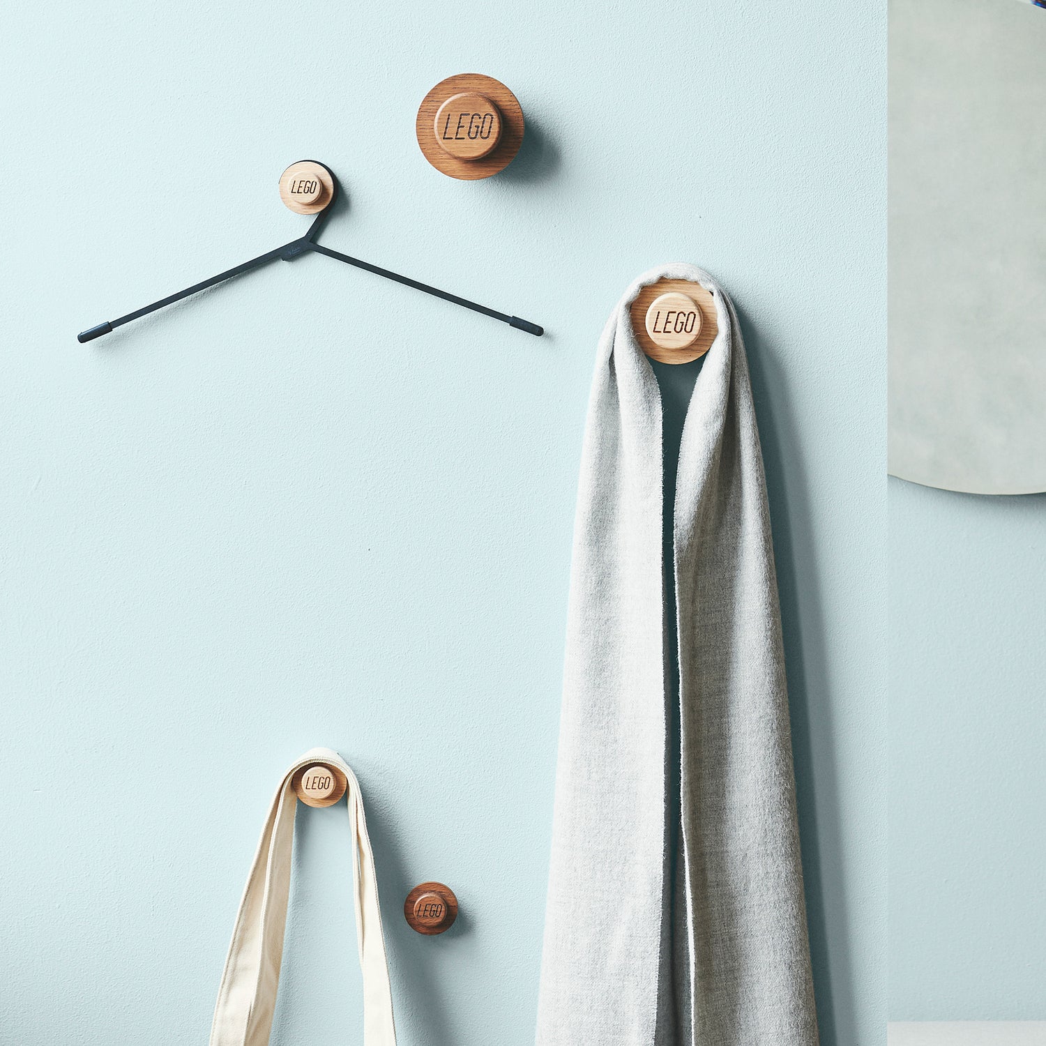 3 x Wall Mounted Wooden LEGO Hooks - Not A Boring Box