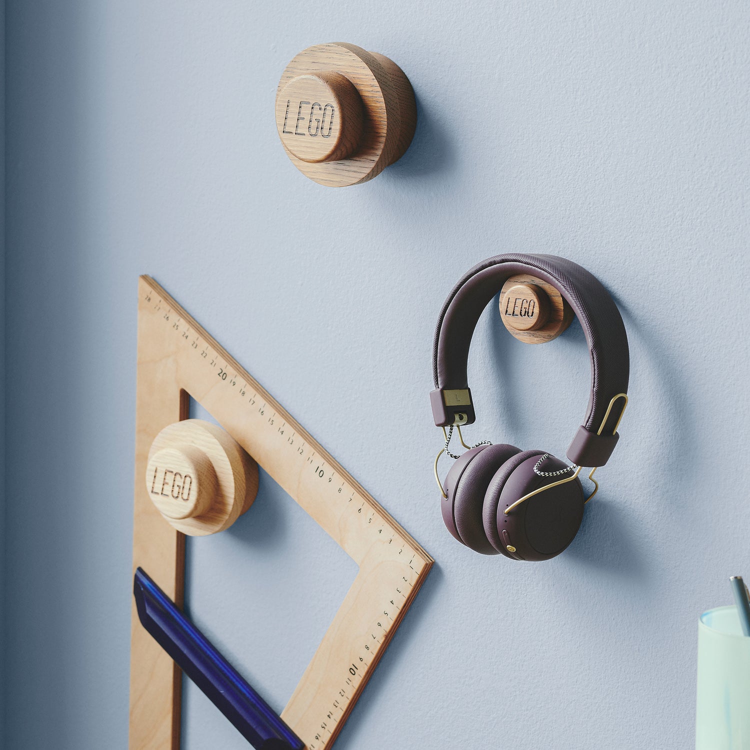 3 x Wall Mounted Wooden LEGO Hooks - Not A Boring Box