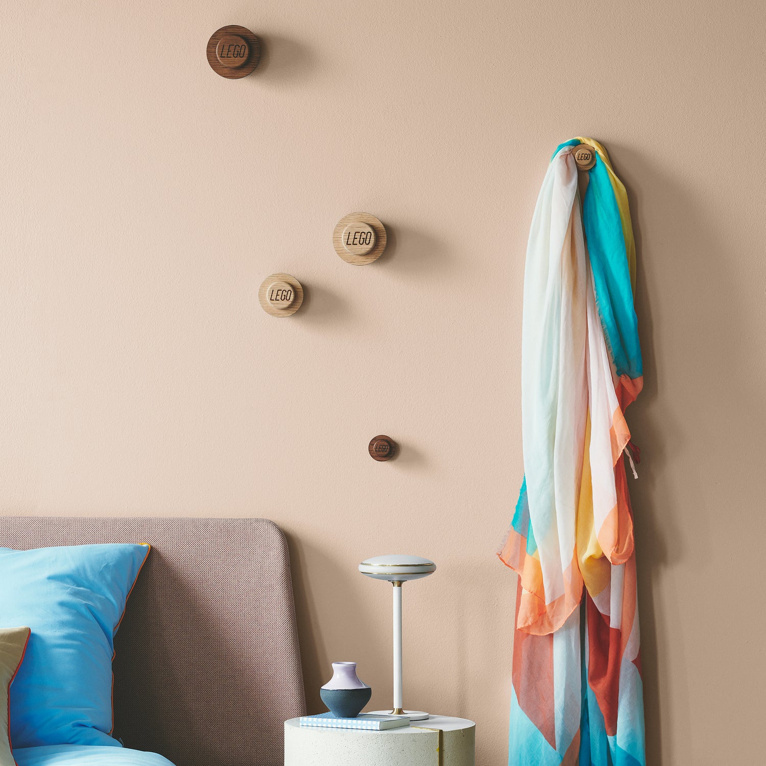 3 x Wall Mounted Wooden LEGO Hooks - Not A Boring Box