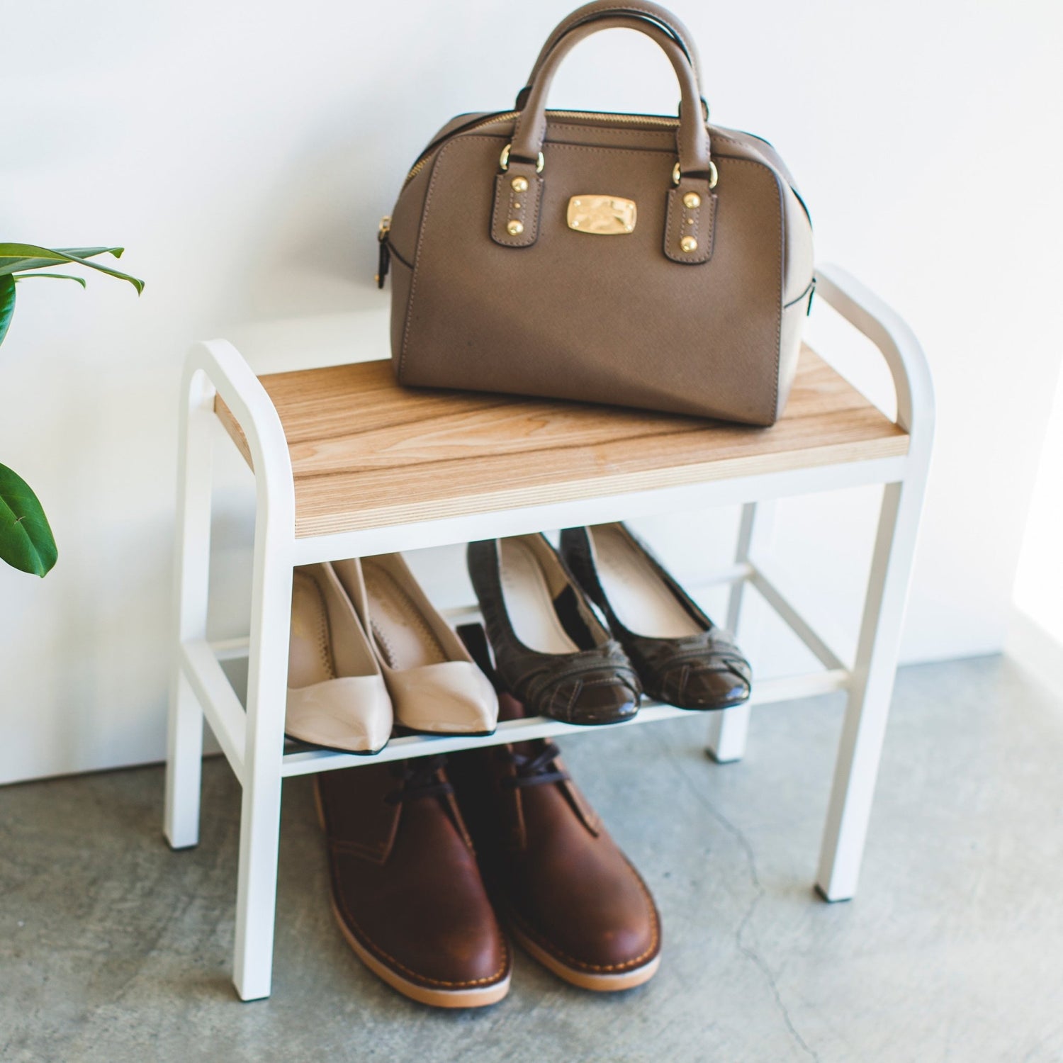 Shoe Storage Bench with Wooden Top - Not A Boring Box APFE