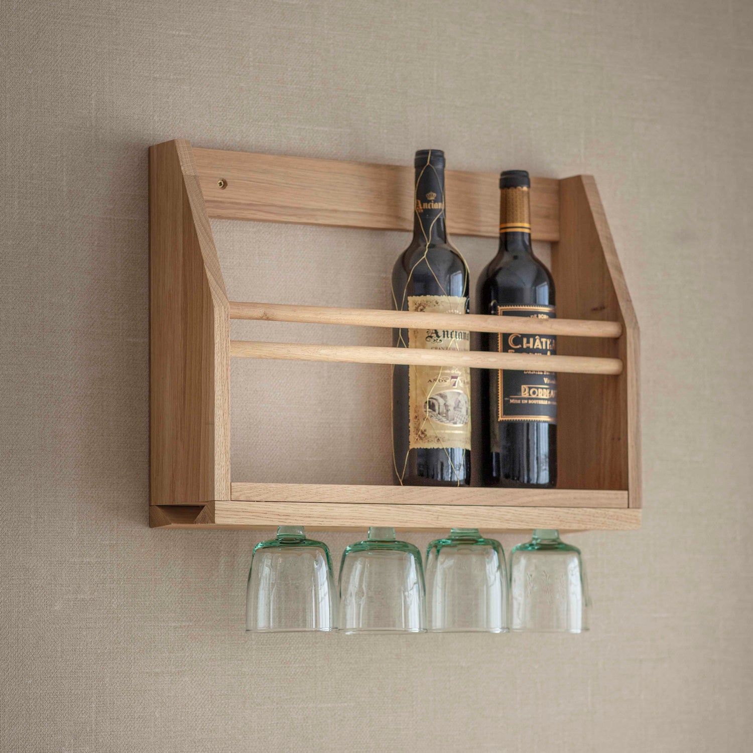Wine Glass Bottle Storage Shelf Hambledon - Not A Boring Box
