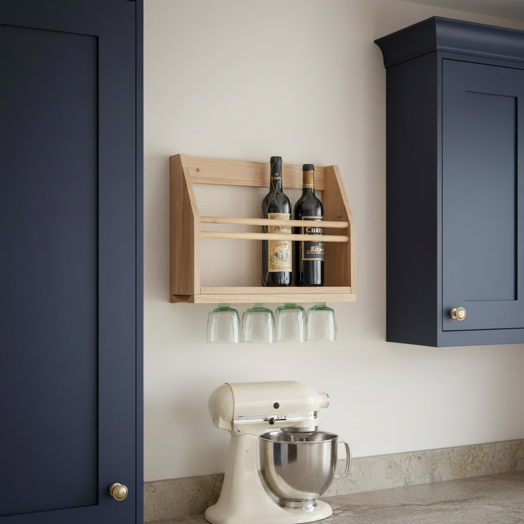 Wine Glass Bottle Storage Shelf Hambledon - Not A Boring Box
