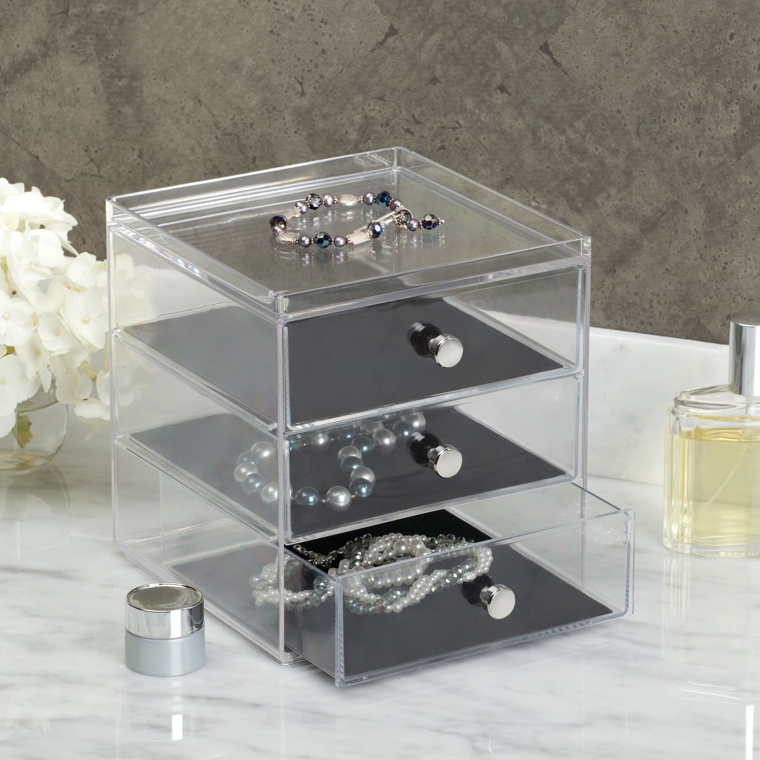 3 Drawer Jewellery Organiser Clarity