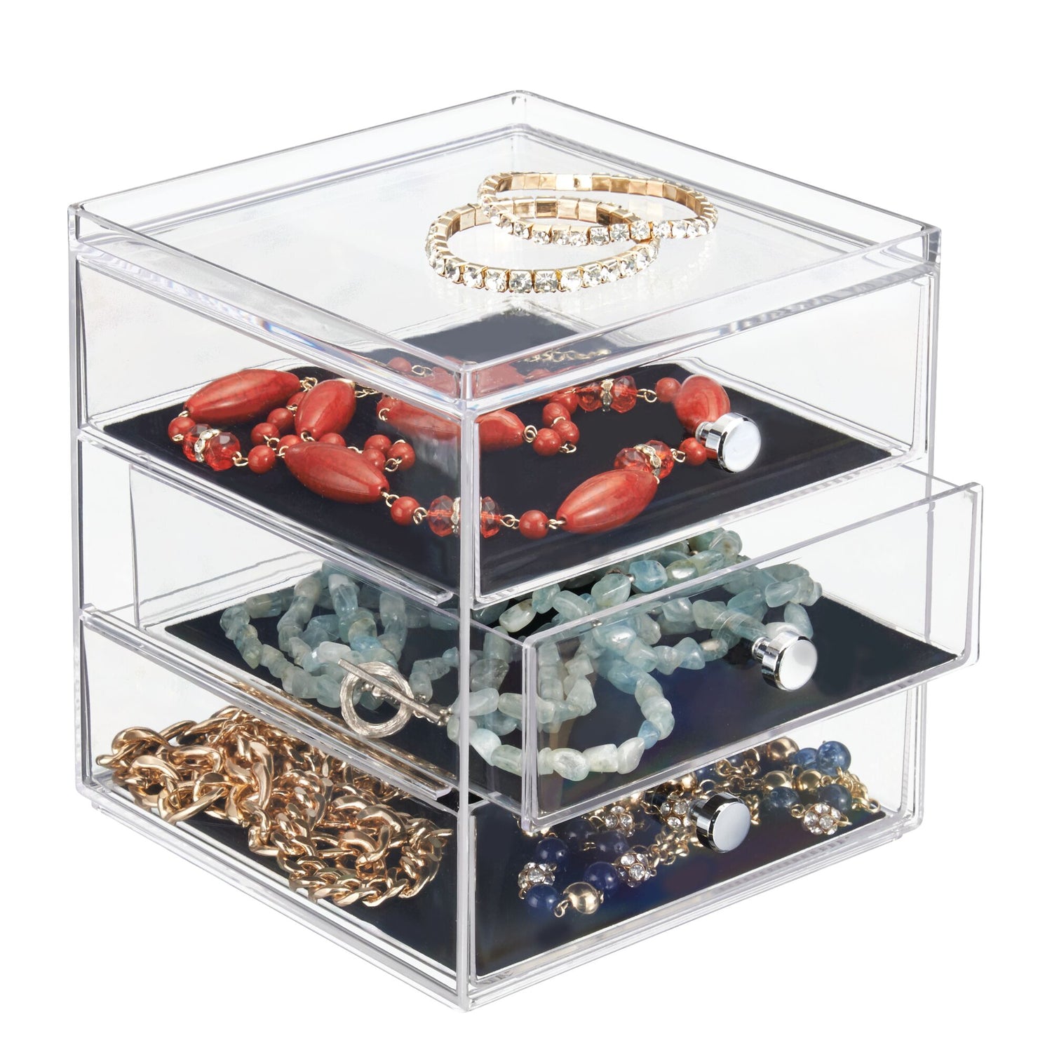 3 Drawer Jewellery Organiser Clarity - Not A Boring Box