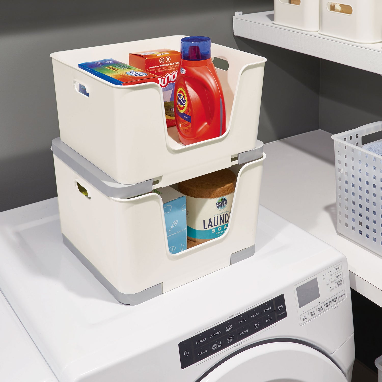 Stackable Storage Basket Open Front - Not A Boring Box