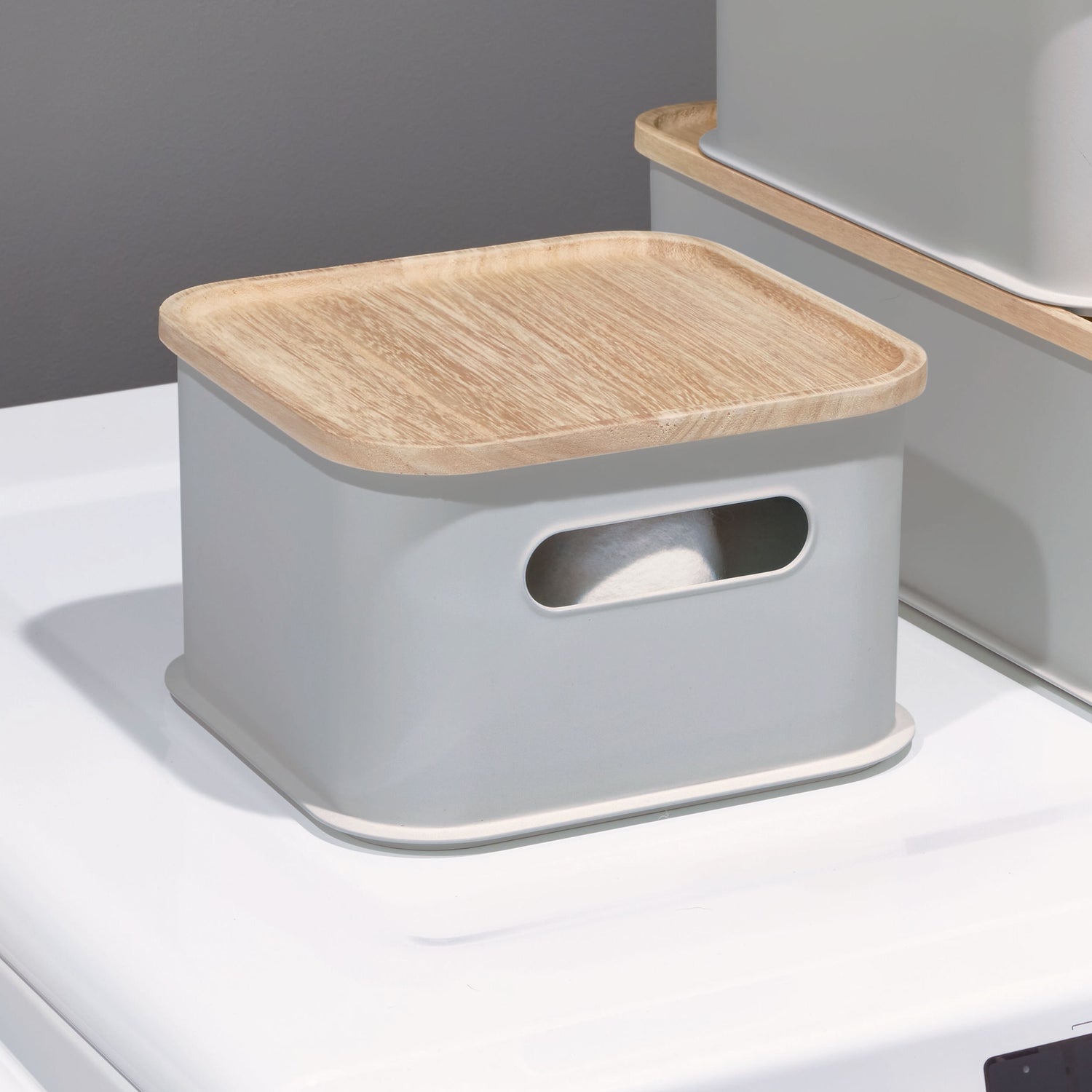 Handled Storage Bin With Lid Square - Not A Boring Box