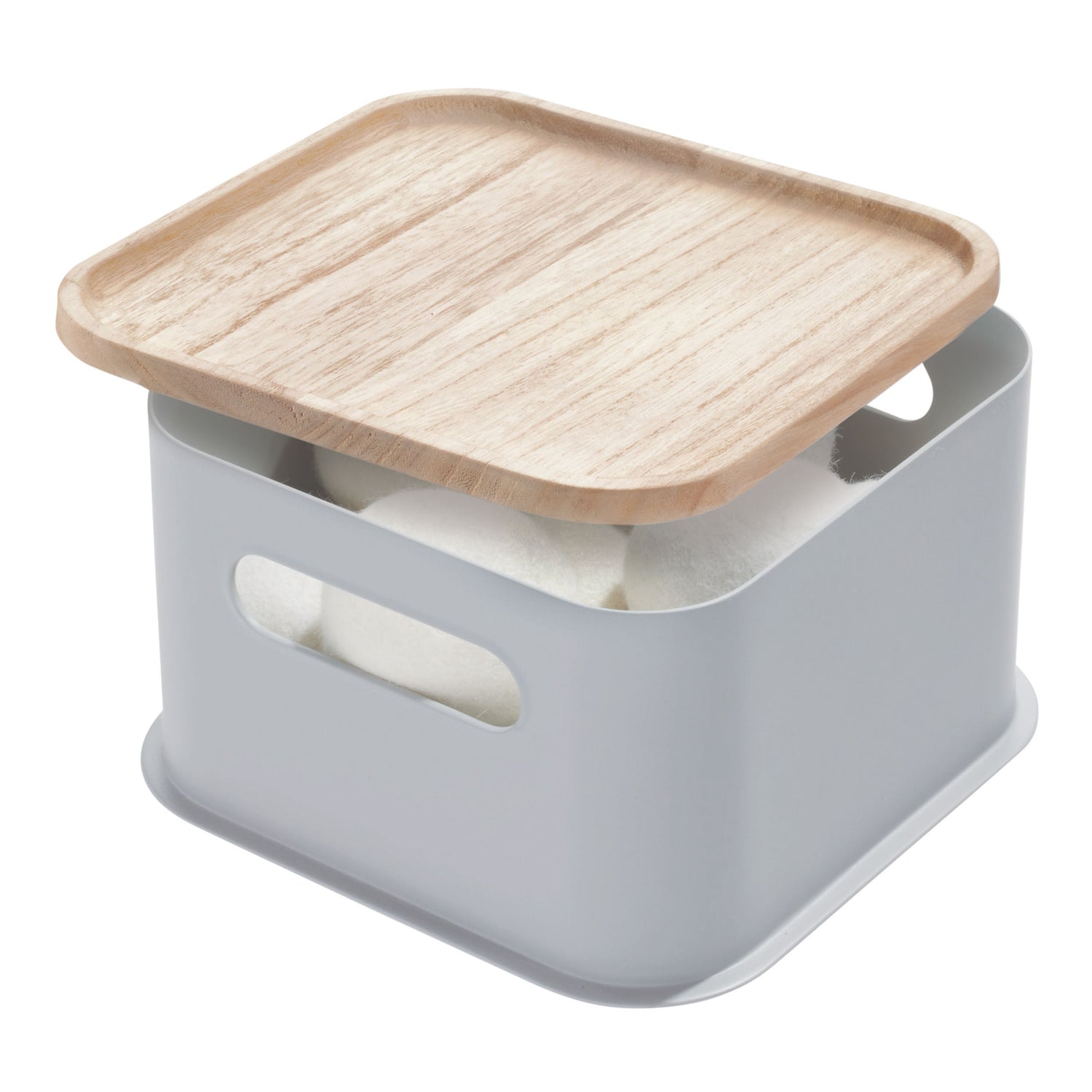 Handled Storage Bin With Lid Square - Not A Boring Box