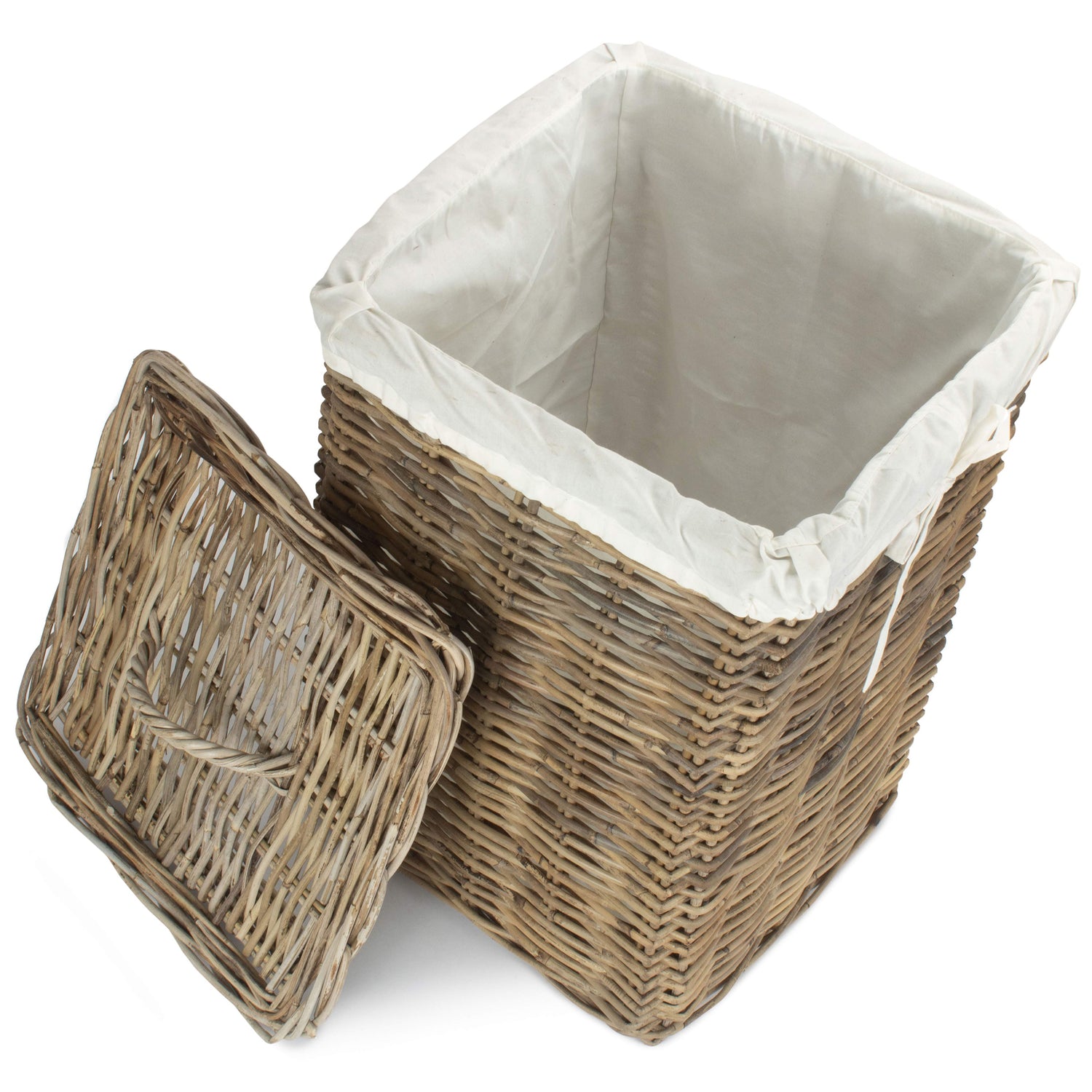 Rattan Laundry Hamper With Lid Large - Not A Boring Box
