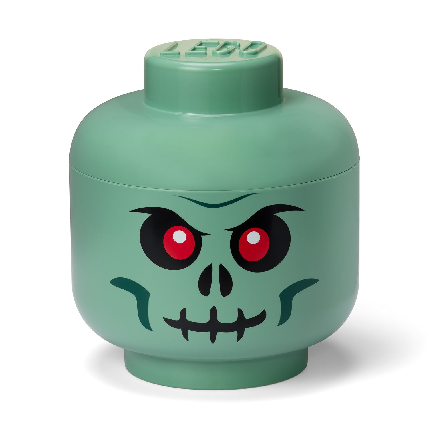 Giant Lego Storage Head Large Spooky Green Skeleton - Not A Boring Box