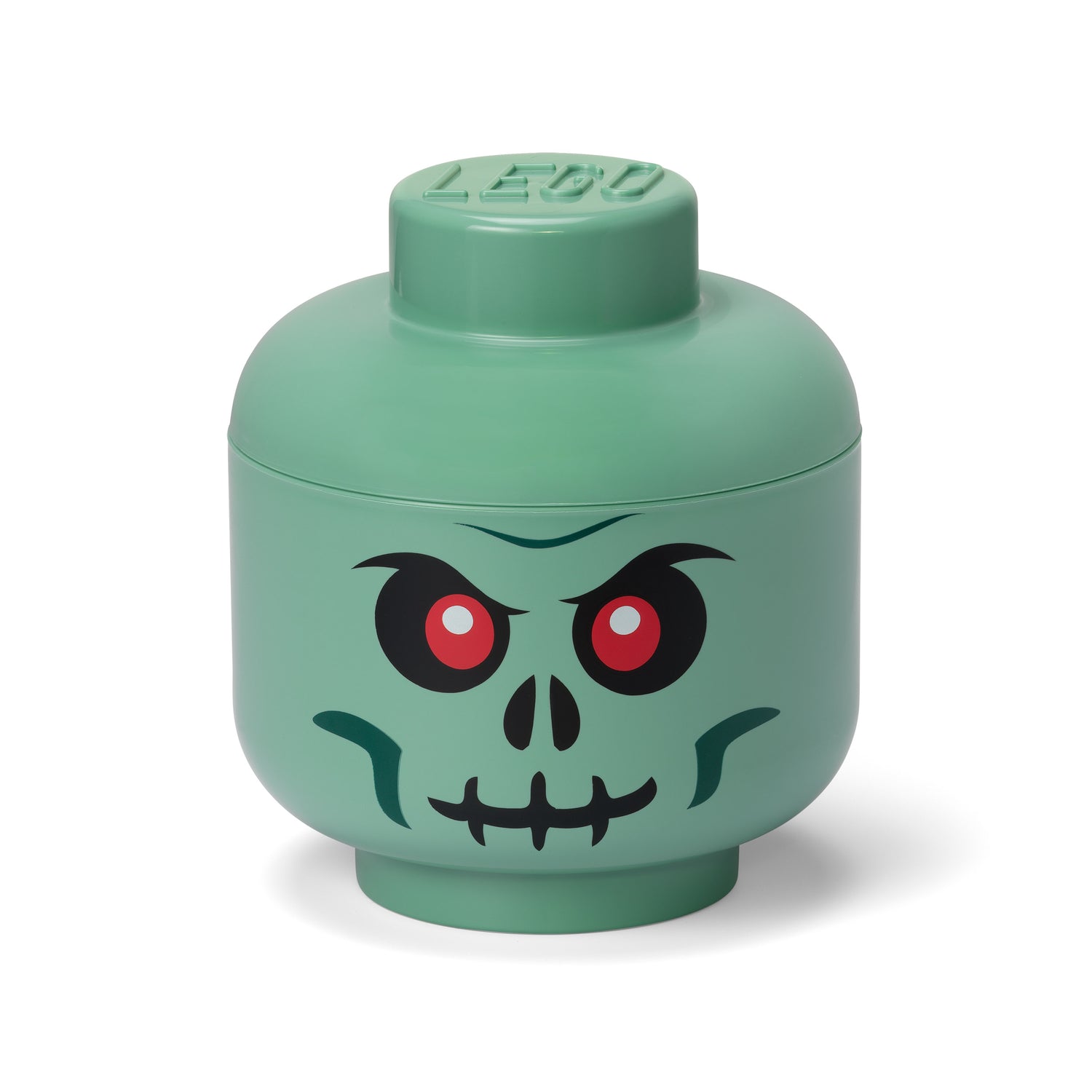 Giant Lego Storage Head Small Spooky Green Skeleton - Not A Boring Box
