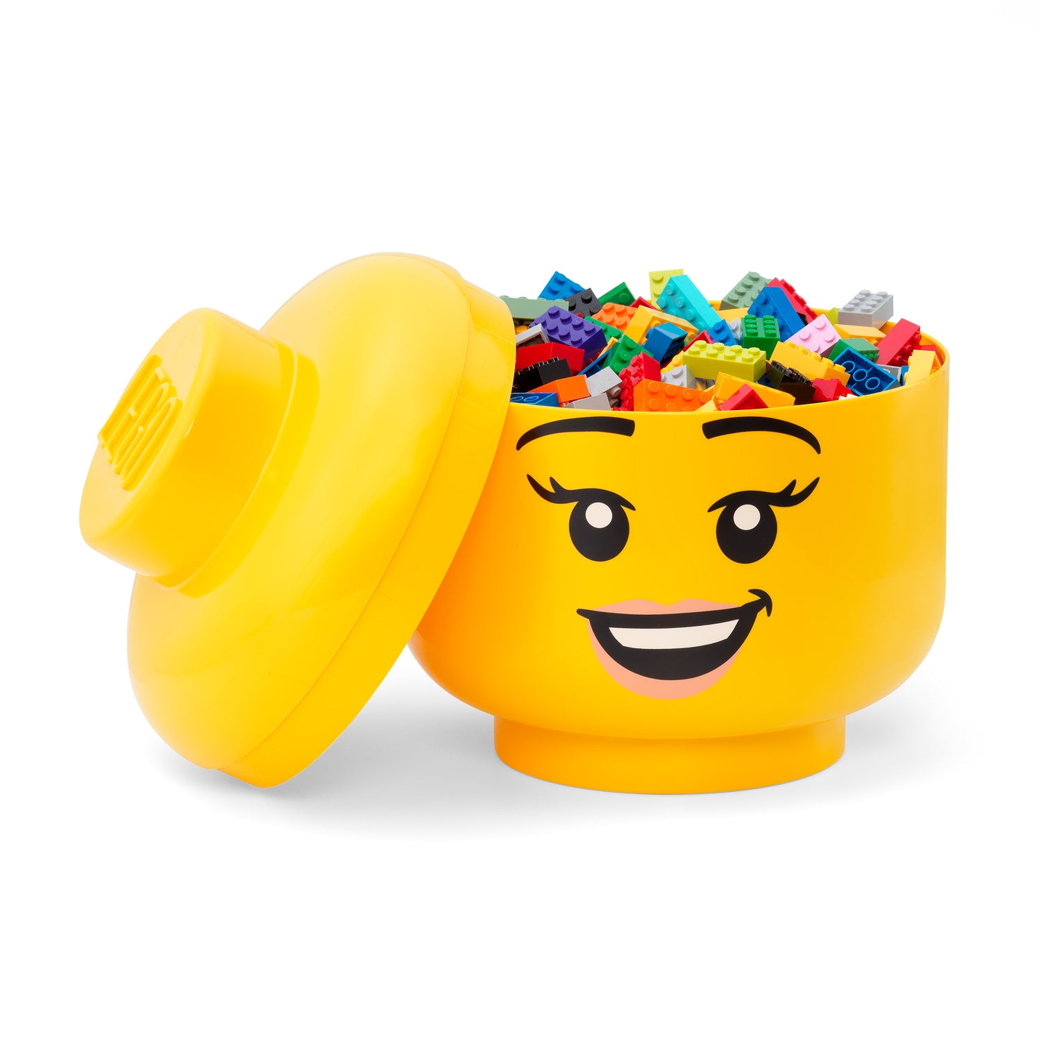 giant lego happy girl storage head large