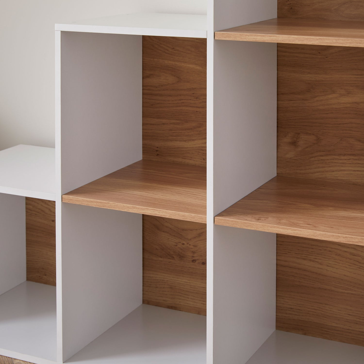 6 Cube Storage Unit White And Oak - Not A Boring Box