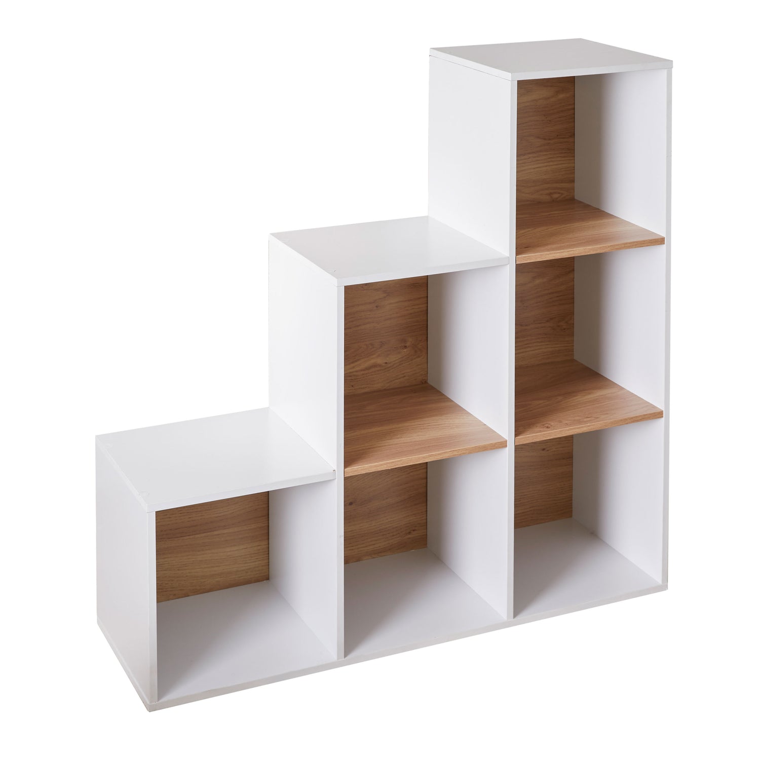 6 Cube Storage Unit White And Oak - Not A Boring Box