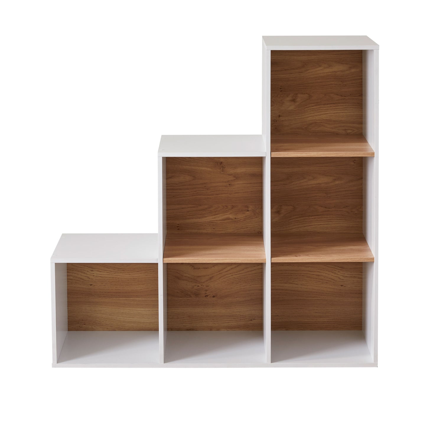6 Cube Storage Unit White And Oak - Not A Boring Box