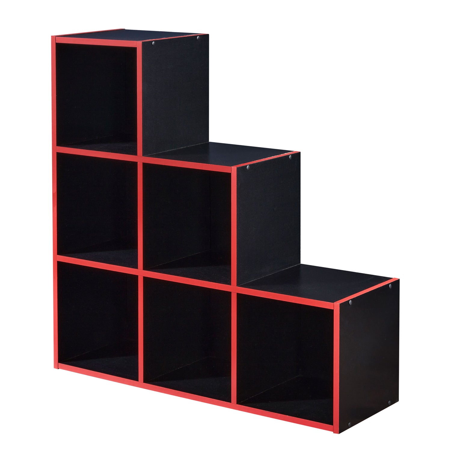 6 Cube Storage Unit Black And Red - Not A Boring Box