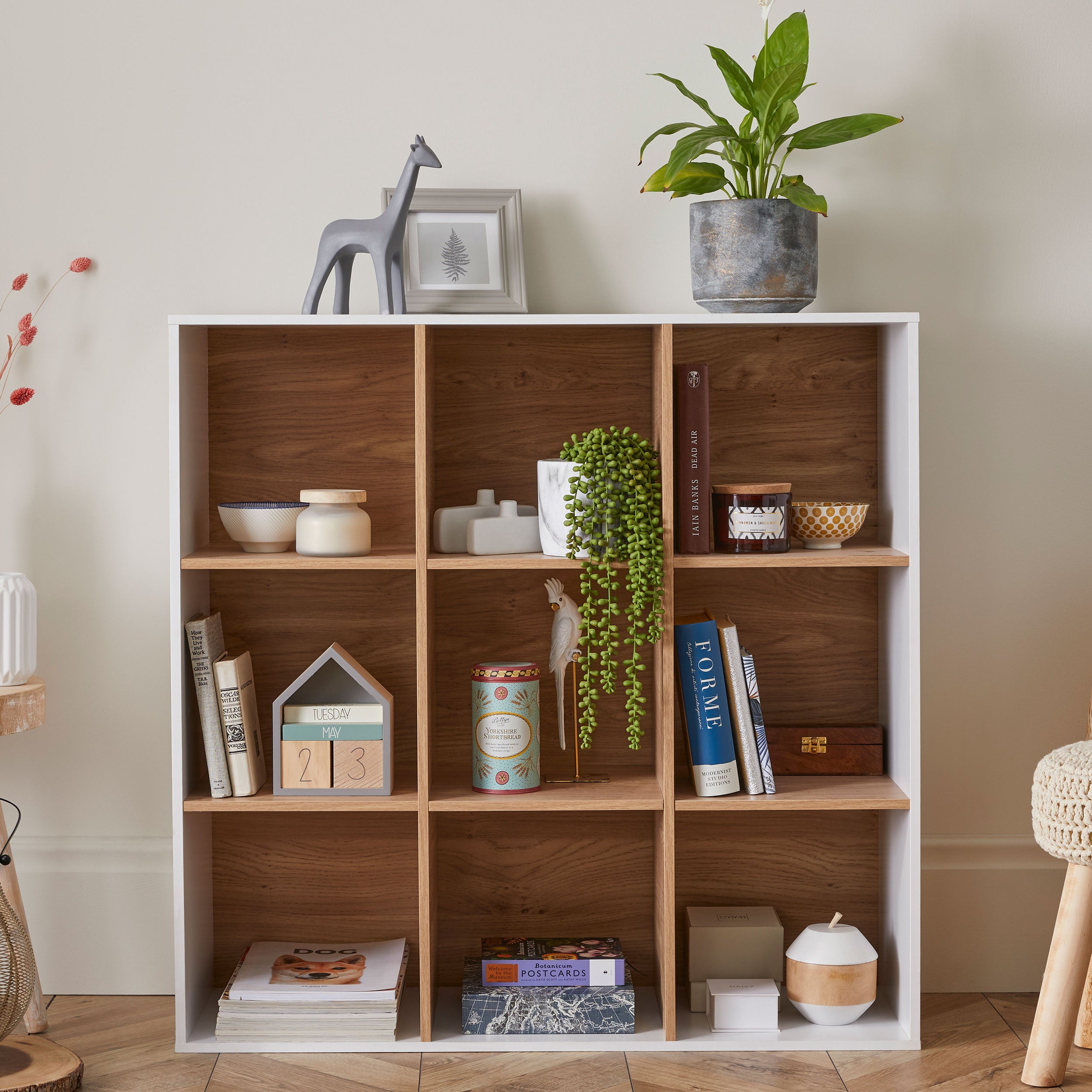 9 Cube Storage Unit White And Oak – Not A Boring Box