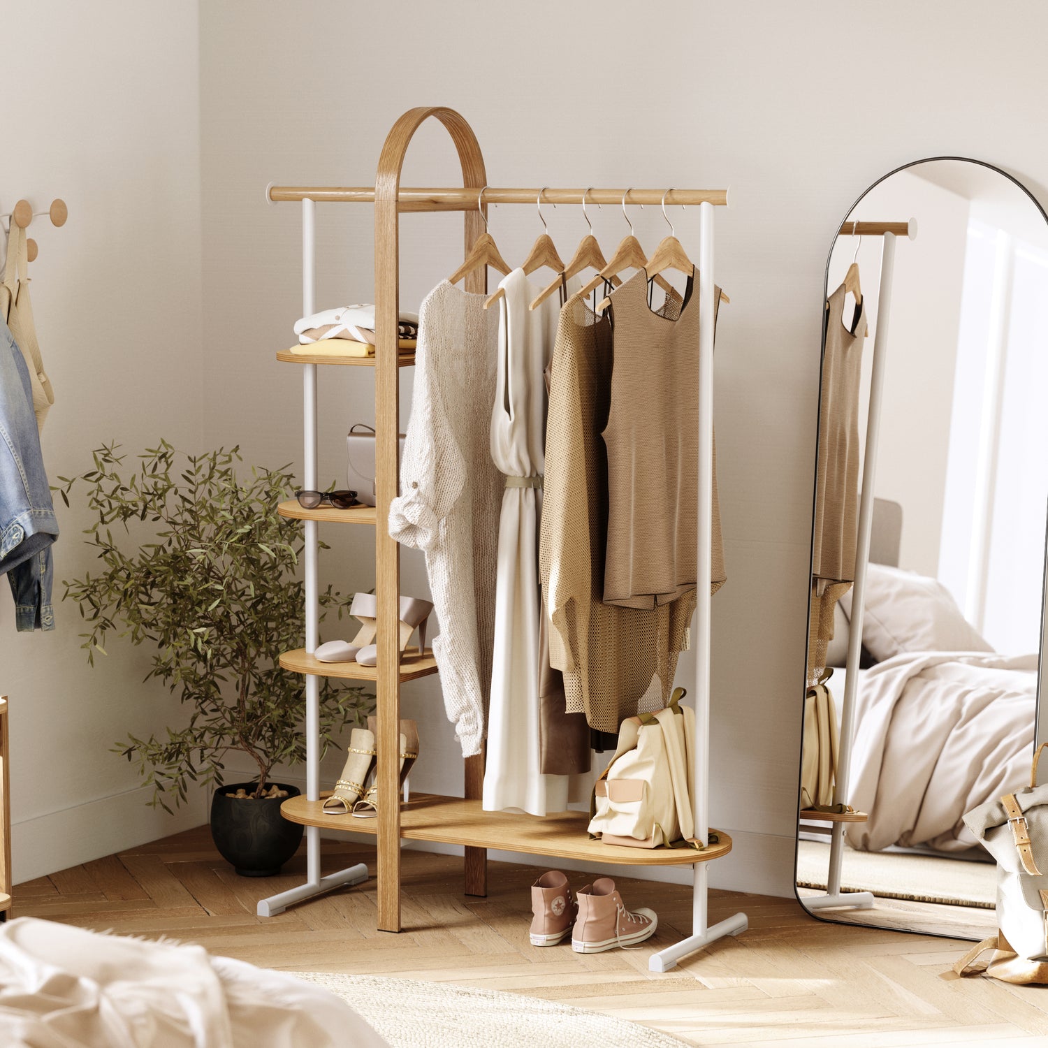 Clothes Rail With Shelves Bellwood - Not A Boring Box