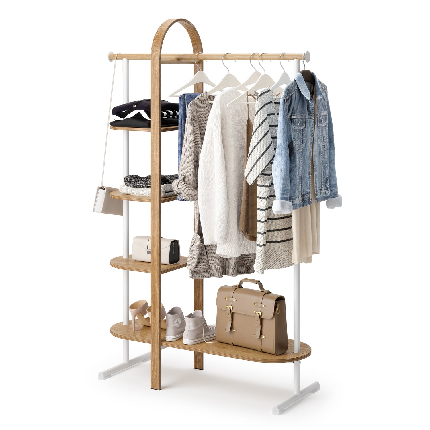 Clothes Rail With Shelves Bellwood - Not A Boring Box