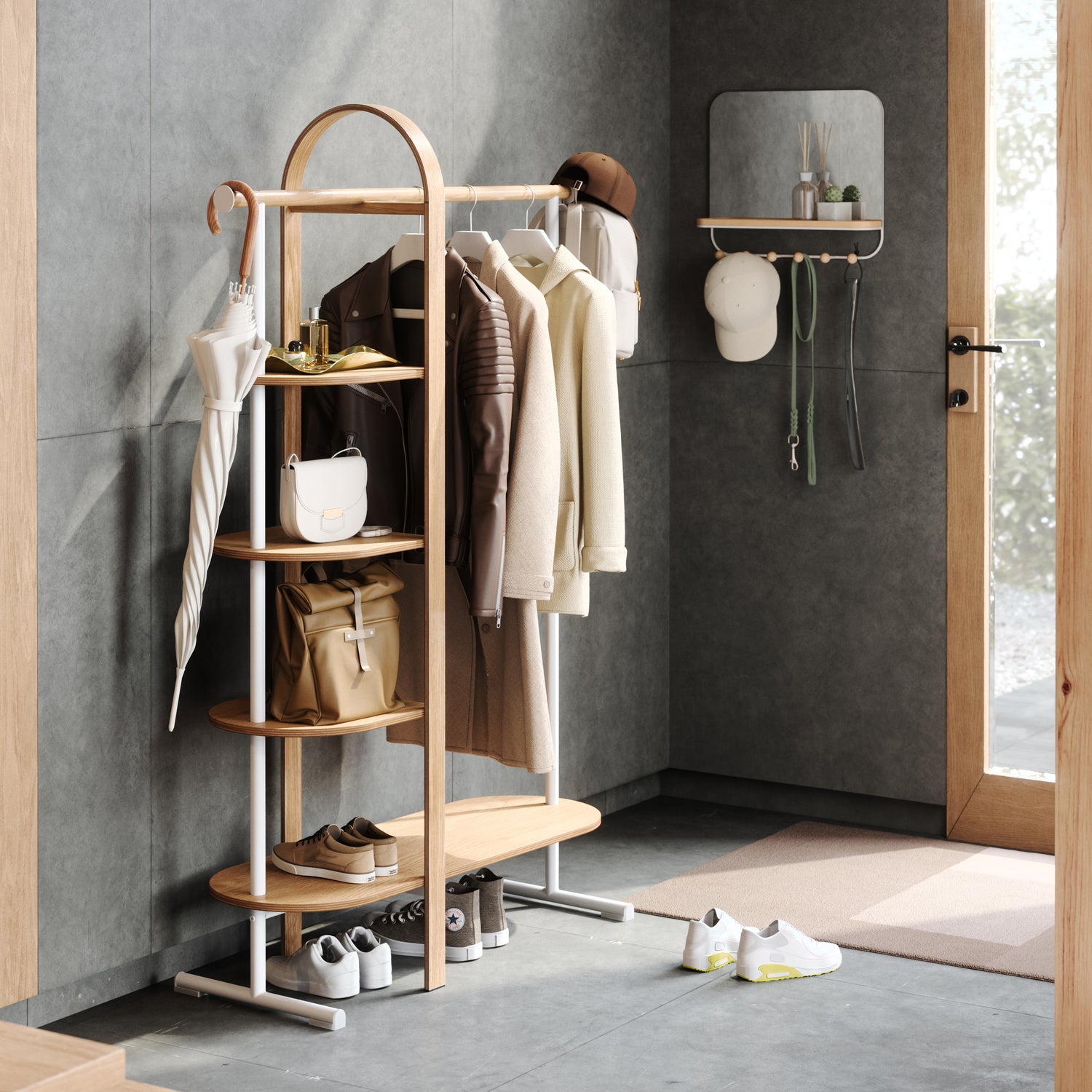 Clothes Rail With Shelves Bellwood - Not A Boring Box