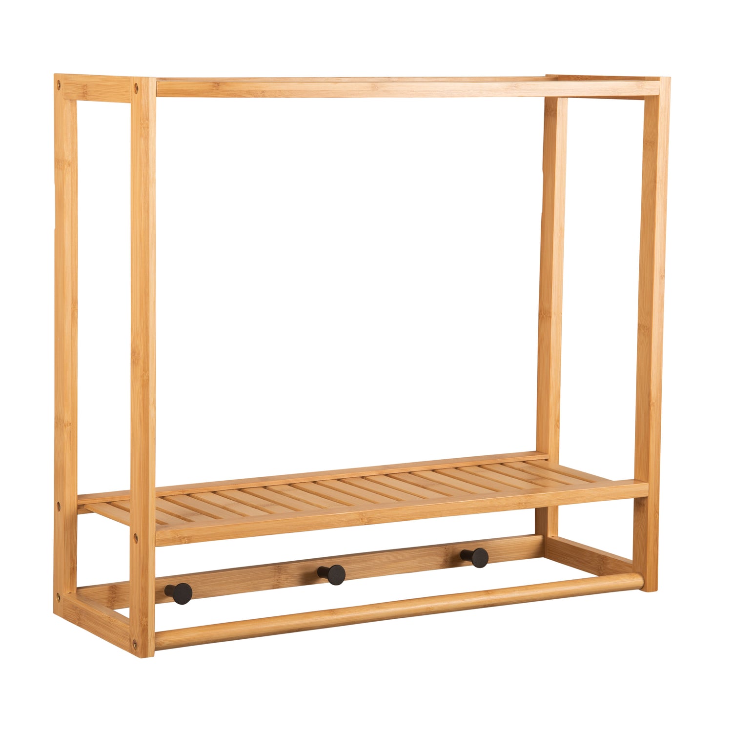Wall Mounted Coat Rack With Shelf Bamboo - Not A Boring Box