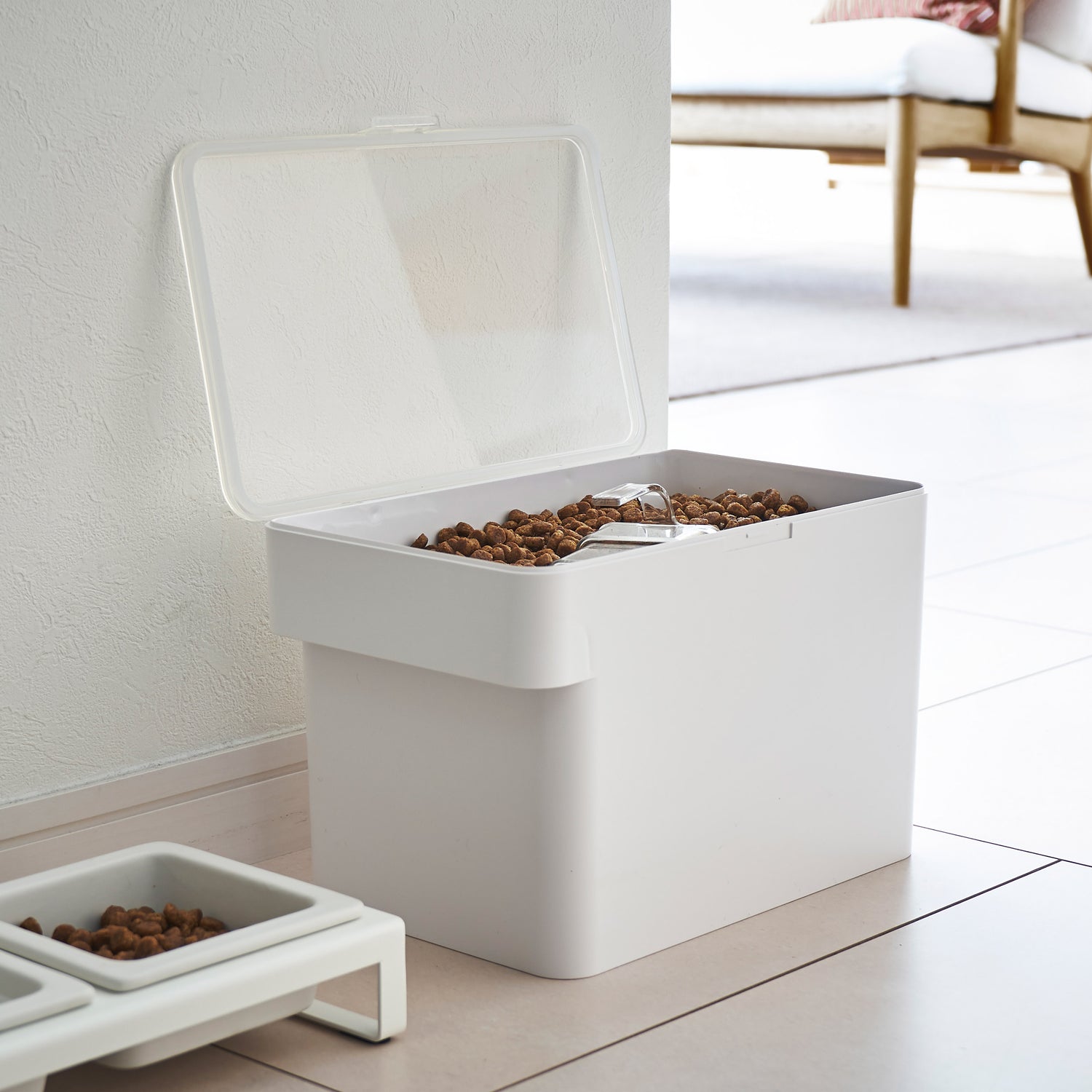 Pet Food Storage Container with Measuring Cup - Not A Boring Box