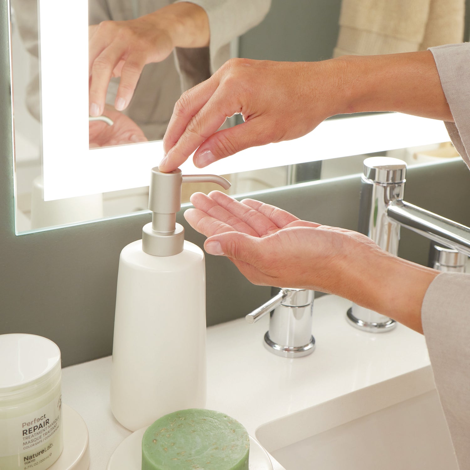 Ceramic Soap Dispenser Eco Vanity - Not A Boring Box